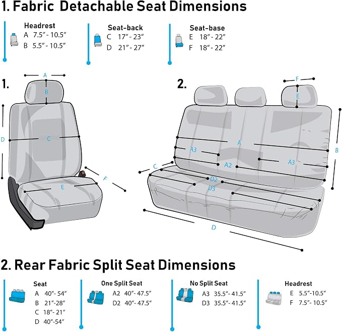 FH Group Premium Modernistic Flat Cloth Car Seat Covers – Universal Fit, Washable Seat Covers for SUV Sedan Van, Purple, Full Set - Image 4