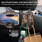 Blusabaca 2PCS Car Seat Headrest Hooks, Purses Bags Holder, Cute Dogs Puppy | PU Leather, Double Metal Back Storage Hangers for Grocery Bags Handbags Bottles Coats Phones, Car Accessories Organization - Image 3