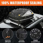 MIDABAO Waterproof Duty Car Roof Top Carrier-Car Cargo Roof Bag Car Roof Top Carrier - Waterproof & Coated Zippers- Includes Anti-Slip Mat- for Cars with or Without Racks (12 Cubic feet) - Image 5