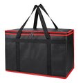 Bodaon Insulated Food Delivery Bag, XX-Large Reusable Grocery Shopping Bags, Picnic Cooler Bag Zipper/Zippered Top Cold, Black with Red Edge, 1-Pack | Reusable Grocery Shopping Bags, Picnic Cooler Bag, Zipper/Zippered Top Cold, Commercial Catering Pizz... by Bodaon