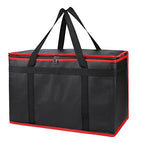 Bodaon Insulated Food Delivery Bag, XX-Large Reusable Grocery Shopping Bags, Picnic Cooler Bag Zipper/Zippered Top Cold, Black with Red Edge, 1-Pack | Reusable Grocery Shopping Bags, Picnic Cooler Bag, Zipper/Zippered Top Cold, Commercial Catering Pizz... by Bodaon
