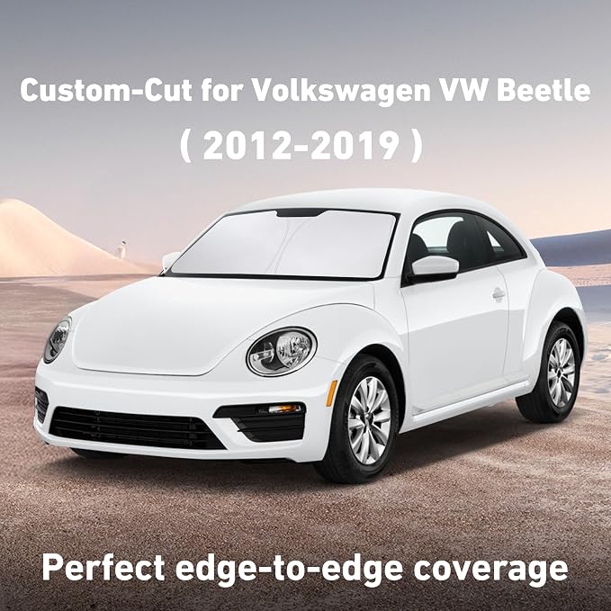 EcoNour Windshield Sunshade Compatible for Volkswagen VW Beetle 2012-2019 | Sun Visor for Front Windshield & Window Sun Shade Cover, UV Heat Blocker & Protector, Car Accessories - Image 2