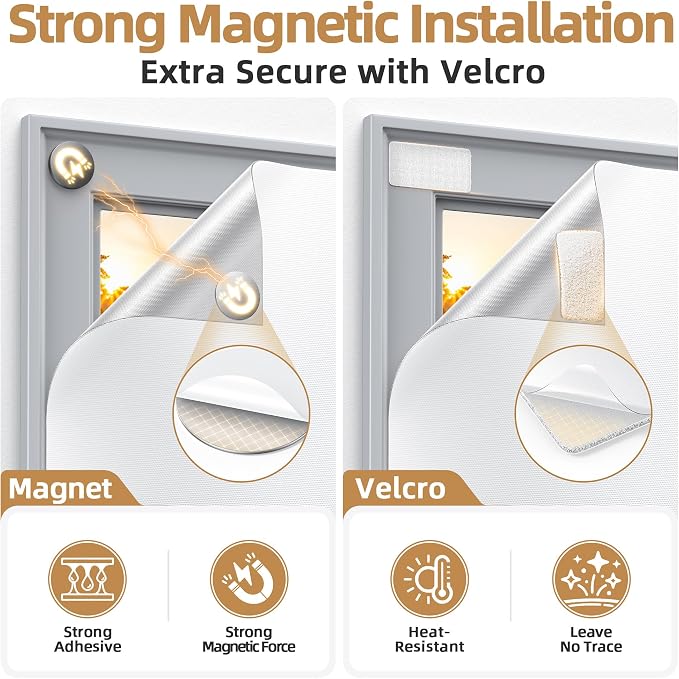 Magnetic Blackout Window Cover Portable 100% Blackout Curtains for Bedroom | 100" x 58" Blackout Blinds no Drill Temporary Blackout Shades Window Film for Media Room Travel Skylight RV- White - Image 3