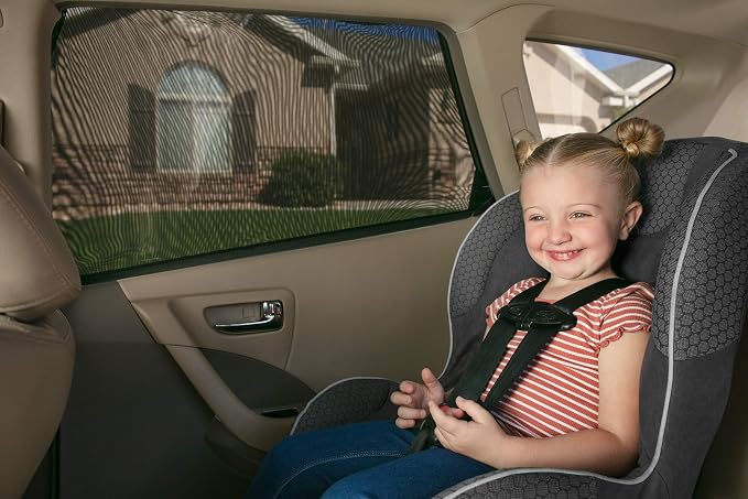 Magnelex Sock Style Window Shades for Baby Block Sun Rays to Keep Passengers, Pets and Car Interior Cool and Comfortable Elasticized Universal Mesh Shades Fit Most Vehicles (2 Pack) - Image 3