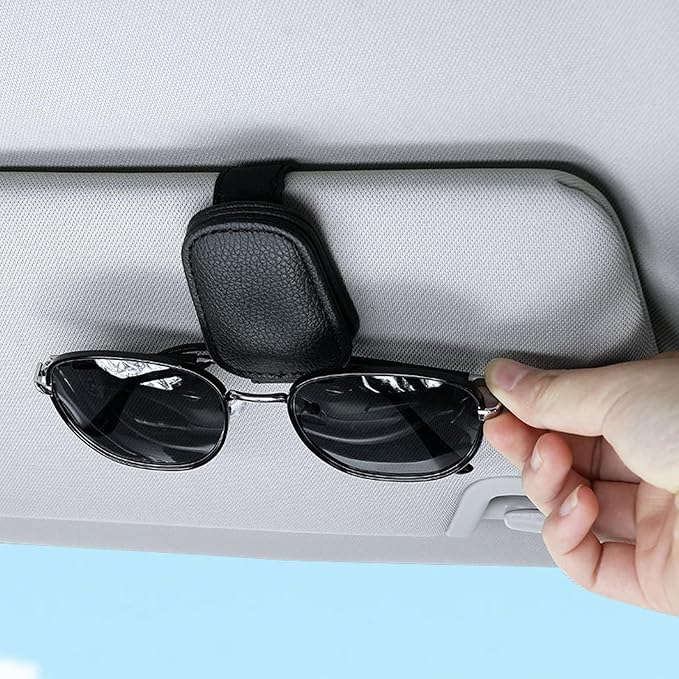 2 Pack Sunglass Holder for Car Magnetic Leather Sunglass Clip Universal Eyeglass Holder Car Visor Accessories Black - Image 6
