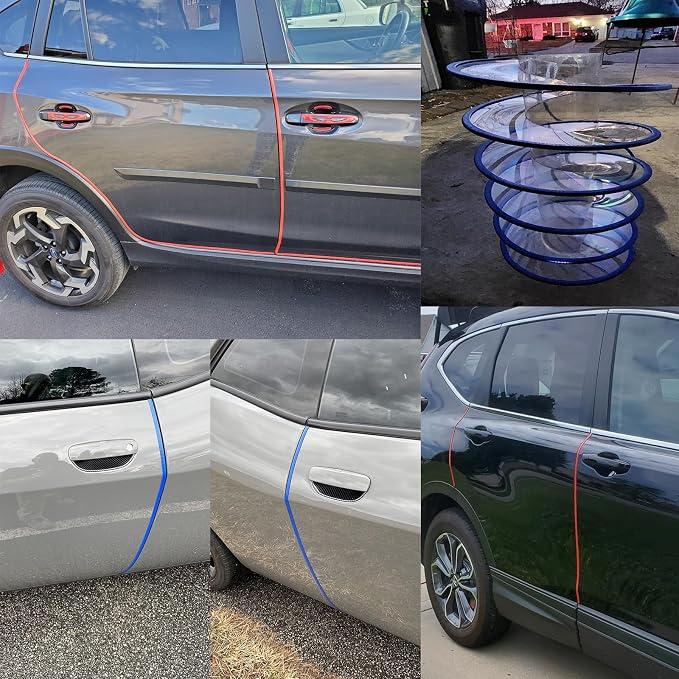Winfort 16.5FT (5M) Car Door Edge Guards, No-Glue Rubber Edge Trim (Red) | Car door edge protector with U-shaped steel clips for most cars, SUVs and trucks; helps guard paint from chips and scratches - Image 6