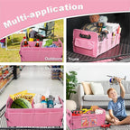 Car Trunk Organizer, Collapsible Car Organizers and Storage Large Pink | Sturdy, Strong Capacity, Clean Decor, Multi Compartment Container Box, Adjustable Car Accessories for SUV Sedan Truck - Image 4
