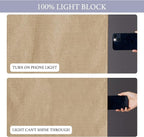 RYB HOME Natural Linen Textured French Door Window Curtains 100% Blackout | Self Adhesive, Thermal Insulated Privacy Energy Saving, Shades for Nursery Office Patio Glass Door, W26 x L69, 1 Panel - Image 4