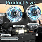Car Backseat Fans for Backseat for Kids, Car Seat Fans for Car Back Seat | (No Battery) - Image 7