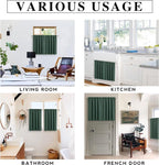 RYB HOME Blackout French Door Window Curtain Coverings, Rod Pocket | Thermal Insulated,Privacy Protection,Non See Through,Drapes for Small Window Bathroom Kitchen,W29 x L45,Dark Green,2 Panels - Image 7