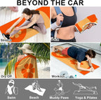 2 Pack Car Towels Seat Cover with Storage Bag, Multifunctional Microfiber Towel for Gym Outdoor Sport Running,Picnic, Beach, Pet Dog Travel,Fits Car SUV Truck (Flora Balance) - Image 5