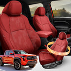 DiffCar® Seat Covers for Toyota Tacoma 2026 2025 2024 Double Cab(Gas Only), Full Set Faux Nappa Leather Truck Accessories for Tacoma 4th Gen, Car Seat Protectors Custom Fit for Tacoma Seat, Red Camo - Image 2