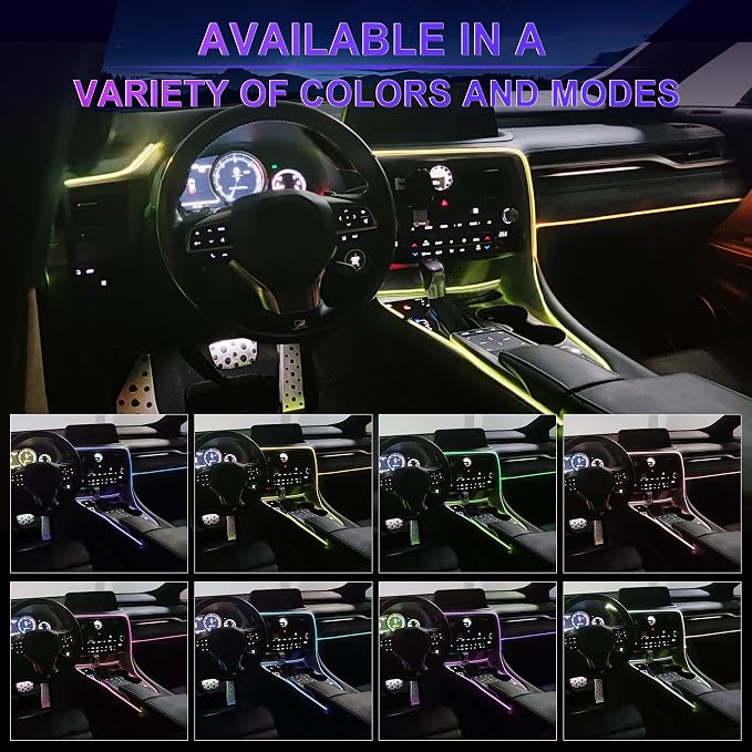LivTee Smart Car LED Interior Lights with USB Port, LED Strip Fiber Optic Lights, Wireless App Control, Sync to Music, Car Accessories Gifts for Women and Men - Image 6