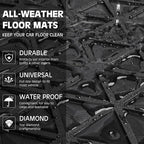 CAR PASS Dazzle Colour Change Car Mats Diamond Floor Mats Full Set Anti-Slip 3D Rhombus Waterproof Universal Trim Fit Liner Glitter Crystal Sparkly Shining Rhinestone Girl Women SUV Sedan Van Colorful - Image 8