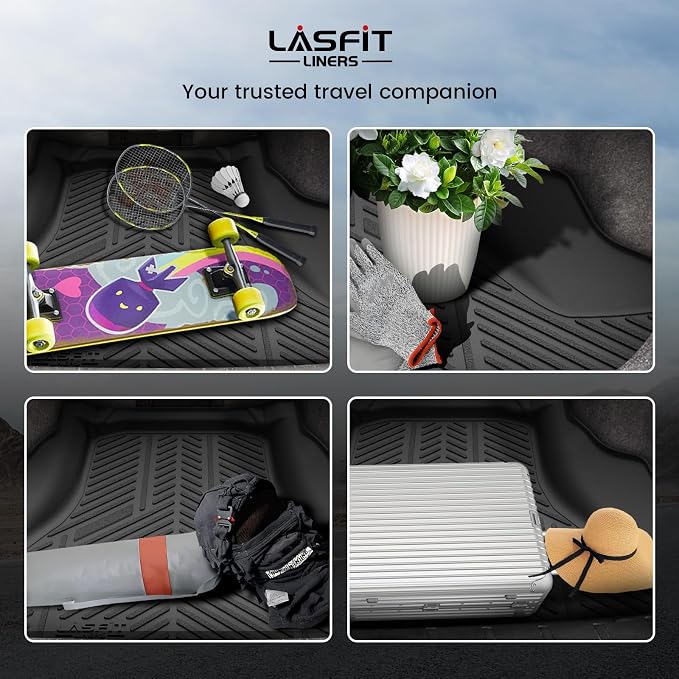 LASFIT Cargo Mat for Honda Accord 2012 2011 2010 2009 2008 (Only Sedan) | All Weather Custom Fit Anti-Slip Pet Friendly Easy Clean TPE Trunk Mat Cargo Liner (NOT for Coupe & Hybrid) - Image 6