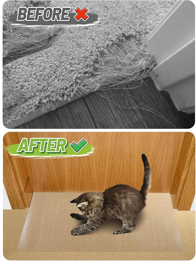 MEWTOGO 9.18Ft(L) Anti-Slip Carpet Protector for Pets | Cat Carpet Protector, Scratch-Resistant Pets Scratch Stopper, Easy to Cut Floor Runner Under Doorway to Prevent Tearing - Image 3