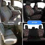 EKR F150 Seat Covers Custom Fit for (SuperCab) Ford F-150 STX 2024-2026 & F150 XL/XLT 2021-2026 & Lariat 2021-2022 Full Set,(2 Door,Rear W/NO Armrest) Faux Leather(Black/Reed Camo) - Image 6