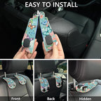 Blusabaca 2PCS Car Seat Headrest Hooks, Purses Bags Holder, Butterfly | PU Leather, Double Metal Back Storage Hangers for Grocery Bags Handbags Bottles Coats Phones, Car Accessories Organization - Image 6
