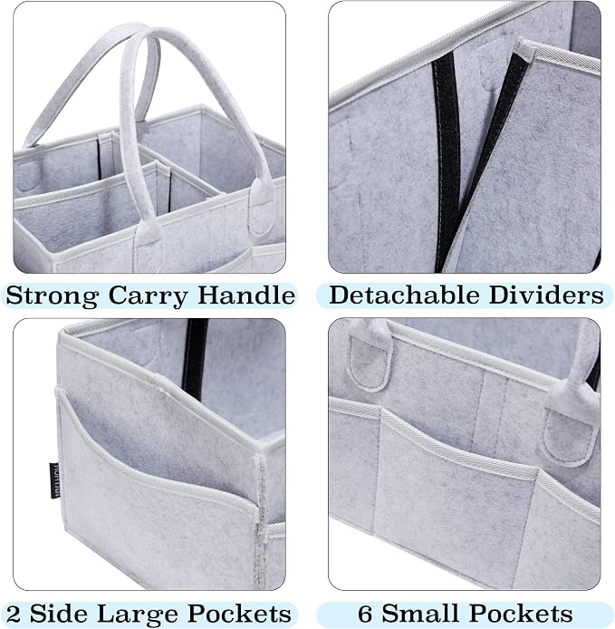 Pet Grooming Tote, Dog Grooming Supplies Organizer, Travel Outdoor (Bag ONLY) (Sliver Grey) - Image 4