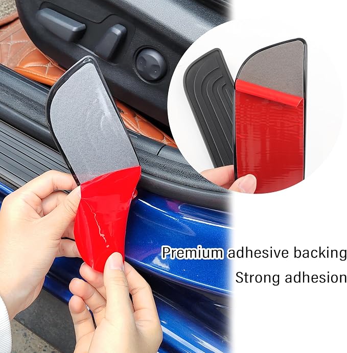 4PCS Car Door Sill Protector,Anti-Scratch Rubber Car Door Protector Edge Guards for Door Steps,Universal Waterproof Door Threshold Strips Exterior Accessories for Car Truck SUV (Black, Width 2.36") - Image 6