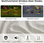 NICETOWN Magnetic Door Curtains for Window, Thermal Insulated Curtains, French Front Door Window Covering, Roman Roll Up Shade for Patio Glass, 27 x 72 inch Long, 1 Panel, Natural - Image 3