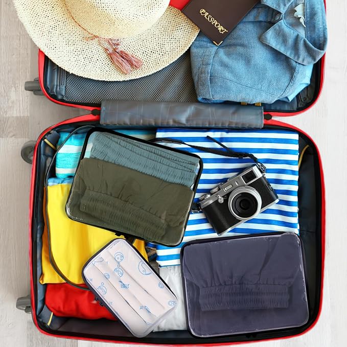 YOPCDJ Clear Hard Shell Zipper Case, Clear Zipper Pouches Waterproof Makeup Organizer & Travel Toiletry Storage Bag, Plastic Pouch for Office, Home, Black, 4Pack XL+L+M+S - Image 5
