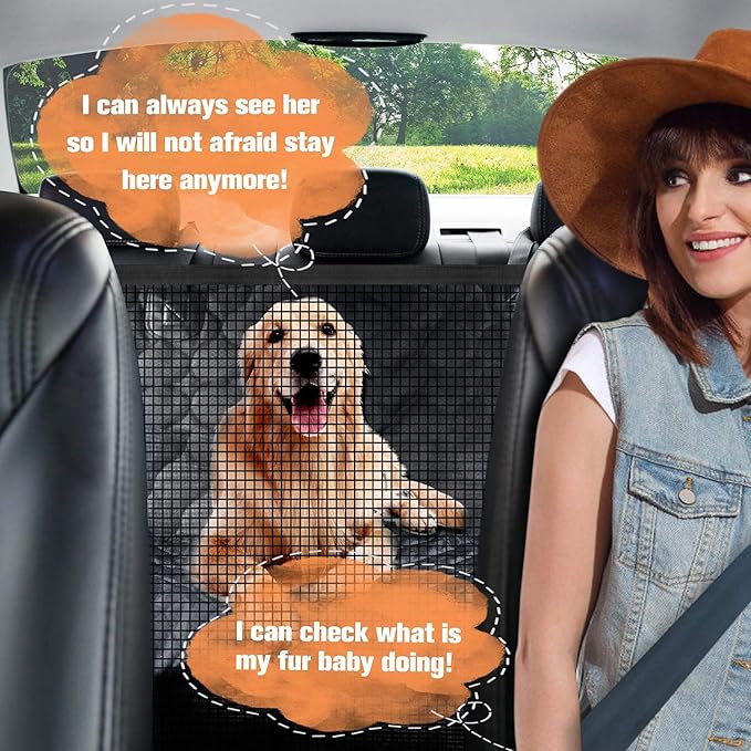 PETICON Dog Car Seat Cover for Back Seat, Waterproof Dog Hammock for Pets | Zippered Design Allows Passenger Seat Access, Mesh Window for Pet View, 600D Oxford, Prevents Scratches, Hair, Mud, and Dirt - Image 3