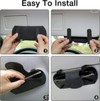 KINIVA Sunglasses Holder for Car Visor PU Leather Glasses Case with Clips for Car Visor Automotive Interior Visor Accessories Apply to All Car Models (Black) - Image 6