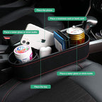 Car Console Side Seat Gap Organizer with Cup Holder, Black | Front Seat Organizer, Console Side Pocket, Cell Phone Holder, Coin Bucket, Car Storage Box, Universal Fits, Easy Installation - Image 6
