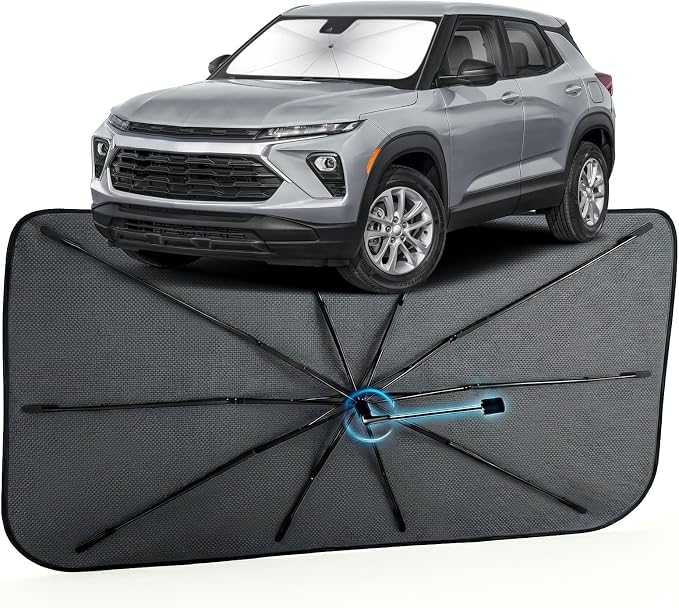 Car Windshield Sun Shade Umbrella for Chevrolet Trailblazer 2021-2026 | [Reflective Coated Fabric] Car Shades Sun Visor Keep Car Cool and Protects Interior, 1:1 Exact Fit by MakeLifeBetter