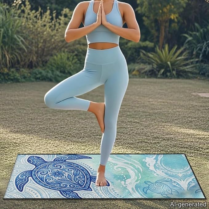 Sea Turtle Car Seat Towel Cover After Gym Quick-Dry & Absorbent Car Seat Hoodie Towel Polynesian Style Sports Towel for Gym Workout, Running, Swimming, Beach and Hiking - Image 8