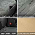 2 Pack Leather Front Car Seat Covers,Bottom Seat Covers for Cars,Driver Car Seat Cover,Luxury Seat Protectors,Waterproof,Anti-Slip,Full Wrap,for Most Vehicles,Sedan,Truck,SUV(Grey) - Image 2