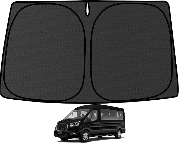 Transit Windshield Sun Shade for Transit 2015-2024 2025 Blocks UV Rays Accessories,1:1 Custom Foldable Thickened Wear-Resistant Front Window Sunshade Visor,Keeps Your Car Cooler by Achaltiza