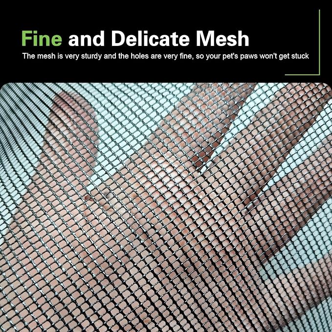 WZP Dog Car Net Barrier, Pet Barrier with Metal Hooks and Stretchable Mesh, Breathable Mesh Design Convenient for AC, Universal Car Divider Net for Cars SUVs Trucks, 23"×23" (Black) - Image 5