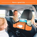 7-In-1 Car Seat Back Organizer with Cup Holders, Tissue Box, Garbage Can&Hooks, Multifunctional Headrest Storage Organizer, Headrest Cup Holder for Backseat, Car Accessories for Trips, Travels(Orange) - Image 6