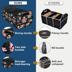 Deosk Trunk Organizer and Storage with Reinforced Handles,Car Accessories for Women/Men 50L Waterproof Polyester Trunk Organzier for Car/SUV/Minivan/Truck(Medium, Floral) - Image 2