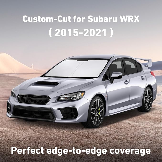 EcoNour Windshield Sunshade Compatible for Subaru WRX STI 2015-2020 2021 | Sun Visor for Front Windshield & Window Sun Shade Cover, UV Heat Blocker & Protector, Car Accessories - Image 2