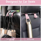 LivTee Car Seat Headrest Hook, Auto Seat Hook Hangers Storage Organizer Interior Accessories for Purse Coats Umbrellas Grocery Bags Handbag, 4-Pack - Pink - Image 6