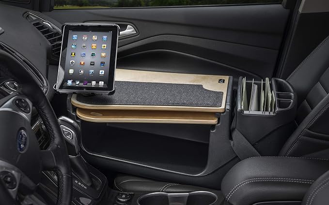 AutoExec GripMaster Car Desk for Your Vehicle Workstation and Mobile Office, Natural with Tablet Mount - Image 2
