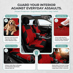 FH Group Car Seat Covers Full Set Premium Cloth - Universal Fit,Automotive Seat Cover,Low Back Front Seat Covers,Airbag Compatible,Split Bench Rear Seat,Washable Seat Cover for SUV,Sedan Red - Image 6