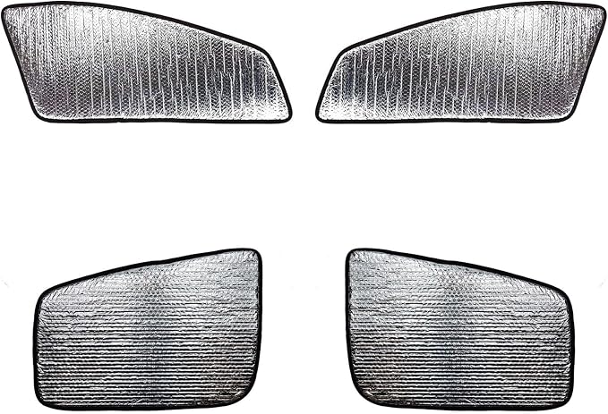 Custom Fit Car Side Window Sunshade for 2023 2024 2025 Cadillac Lyriq 2023 2024 - Set of 4 Front and Rear Window Sun Shades, Reflective UV Heat Shield, Real Aluminum Foil, Custom Cut by AutofitPro