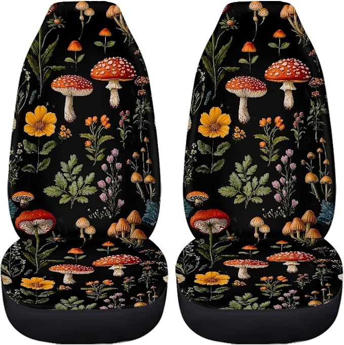Mushroom Forest Car Seat Covers for Front Seats SUV Truck Van Sedans Bucket Seat Covers for Women Men, Mushroom Forest Washable and Breathable Car Accessories Seat Protector - Image 5