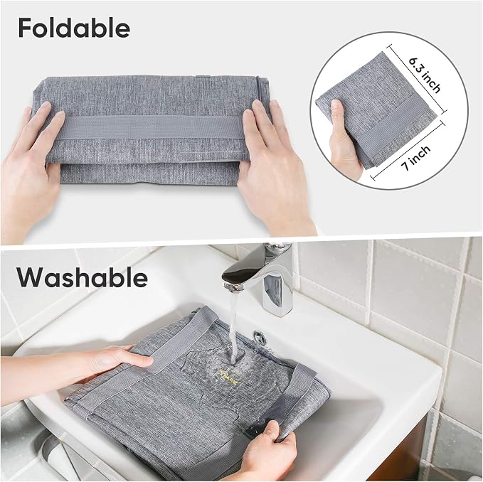BALEINE Extra Large Storage Tote with Zippers & Carrying Handles, Heavy-Duty Oxford Fabric Moving Bags for Laundry, Space Saving, Storage,2-Pack, Winter Gray - Image 2