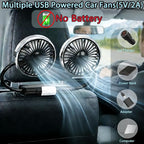 Car Backseat Fans for Backseat for Kids, Car Seat Fans for Car Back Seat | (No Battery) - Image 5