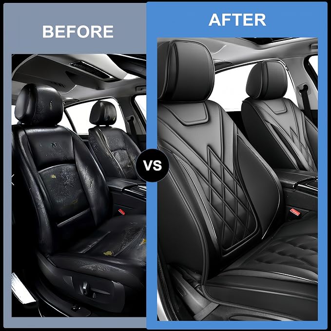 for Toyota Corolla Cross 2022-2026 Car Seat Covers, Full Set, Black | Premium Leather Full Coverage Seat Protectors – All-Season, Waterproof, Breathable, Cushioned Comfort & Airbag Compatible - Image 4