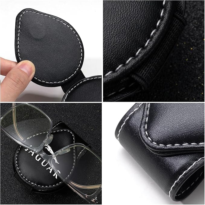 Car Sunglass Holder, Eyeglass Holder Fit Jaguar XE XEL XF XFL XJ F-PACE F-Type, Sunglass Hanger Mount for Car Sun Visor, Interior Accessories, Black - Image 5