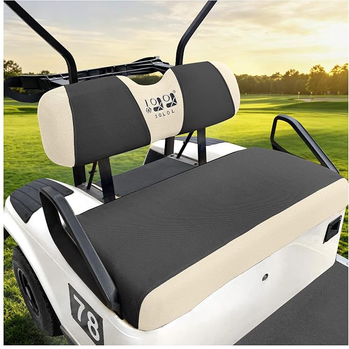10L0L Golf Cart Seat Covers for Yamaha EZGO Club Car Seat Towel Cushion | Breathable Mesh All-Season Front/Rear Seat Blanket, UV Resistant, Cool Comfort, Machine Washable, Easy On, Great Golf Gift by 10L0L