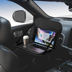 Backseat Car Organizer with Detachable Steering Wheel Tray 1 Pack,Car Back Seat Laptop Desk, Multifunctional Food Tray,Back Seat Car Storage & Tablet Holder for Kids (Black, 1PC) by GMQ