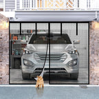 Fiberglass Garage Door Screen, Sunmoxia 8x7Ft Magnetic Heavy Duty Garage Door Curtain with 4 Strapping Tapes - Durable Breathable Mesh Patio Porch Privacy Curtain by Sunmoxia