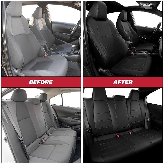 FREESOO Custom Leather Seat Covers for Toyota Corolla SE 2020-2026 | XSE 2023-2025, FX 2025, Sedan, Full Set, Airbag Compatible, Scratch-resistant, Waterproof, Durable Material, Easy-clean - Image 5